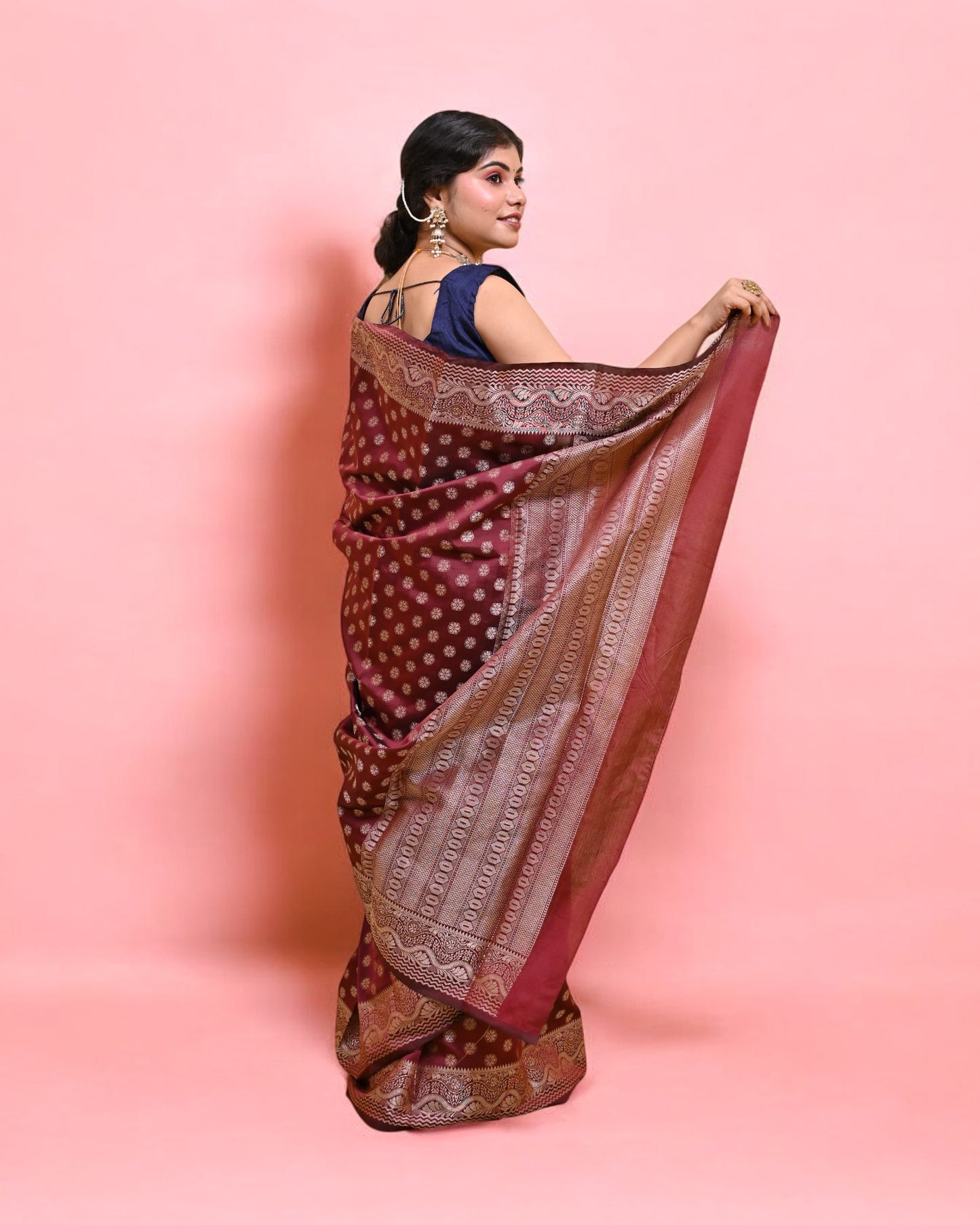 Maroon Banarasi Silk Saree