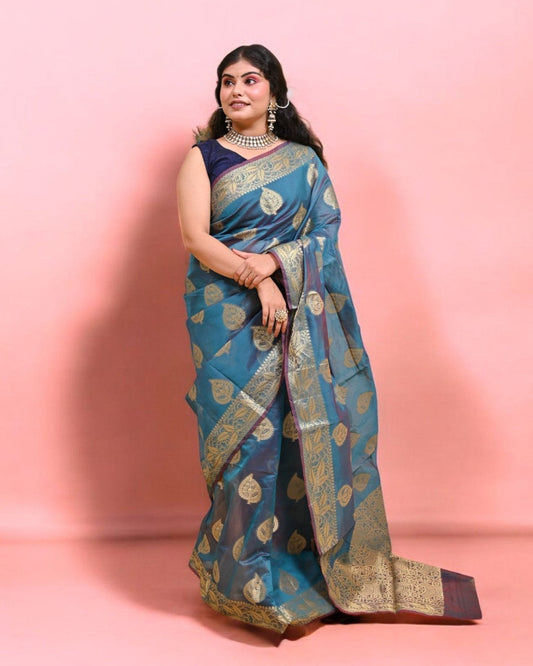 Elegant Blue Banarasi Silk Saree