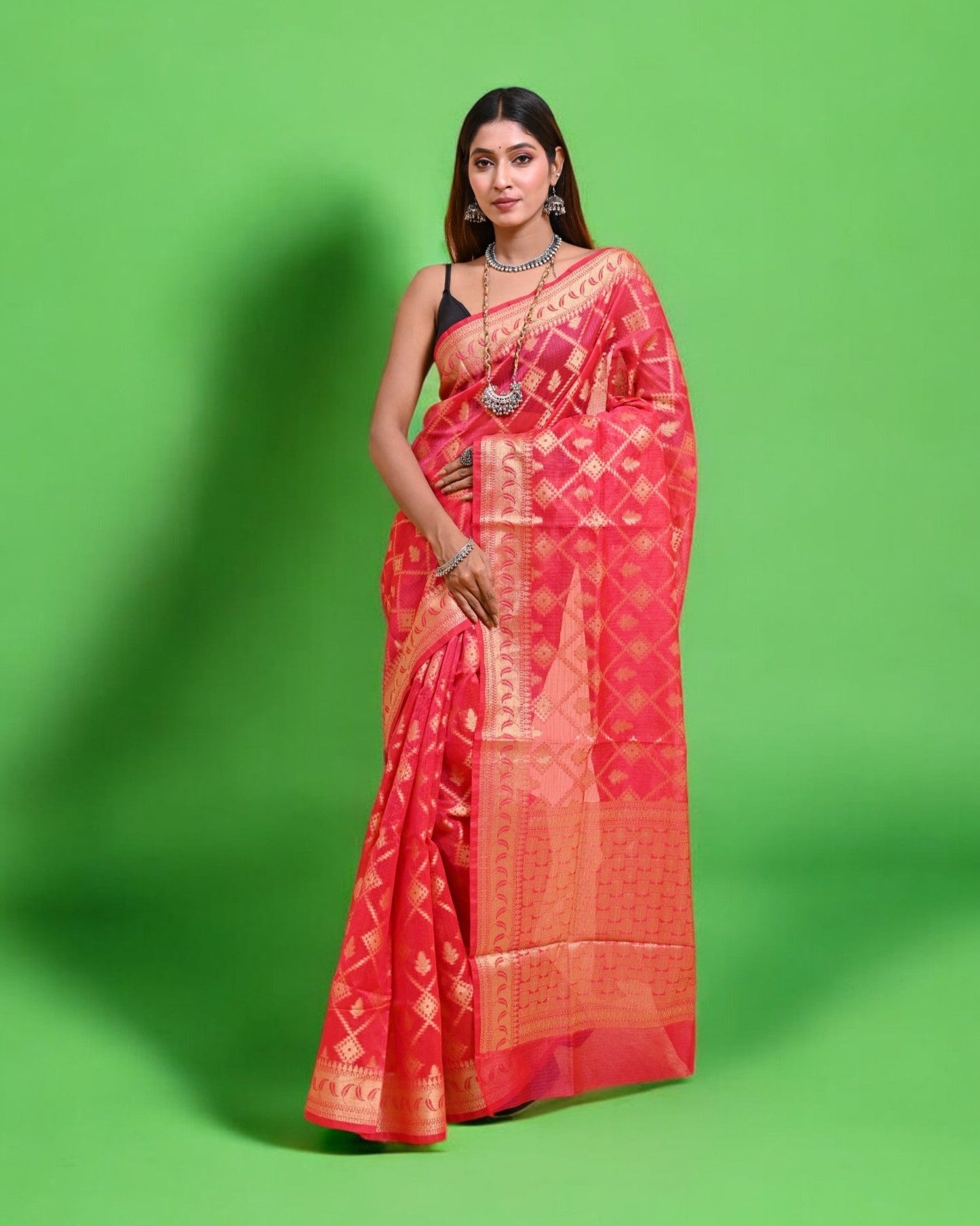 Pink Banarasi Silk Saree