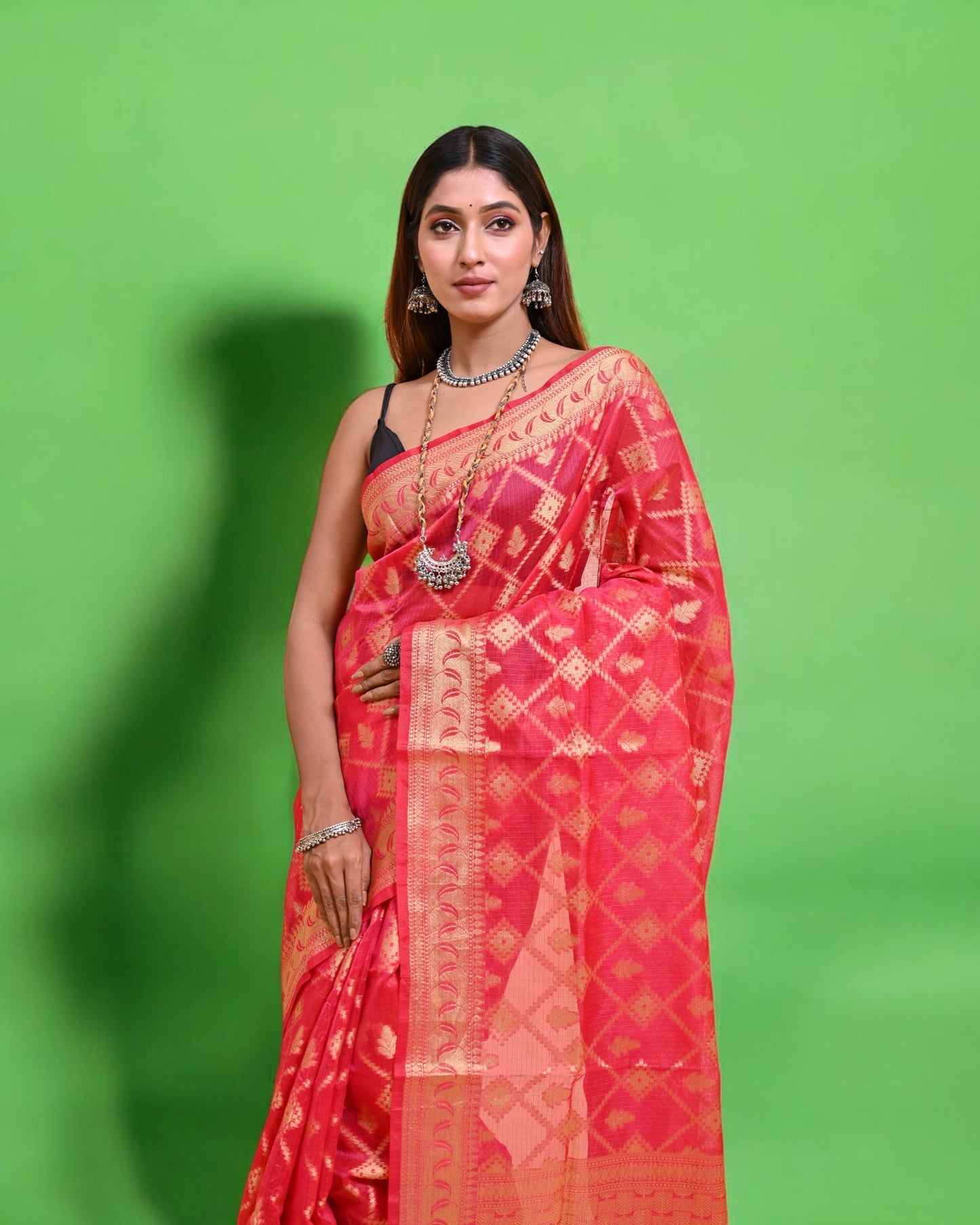 Pink Banarasi Silk Saree