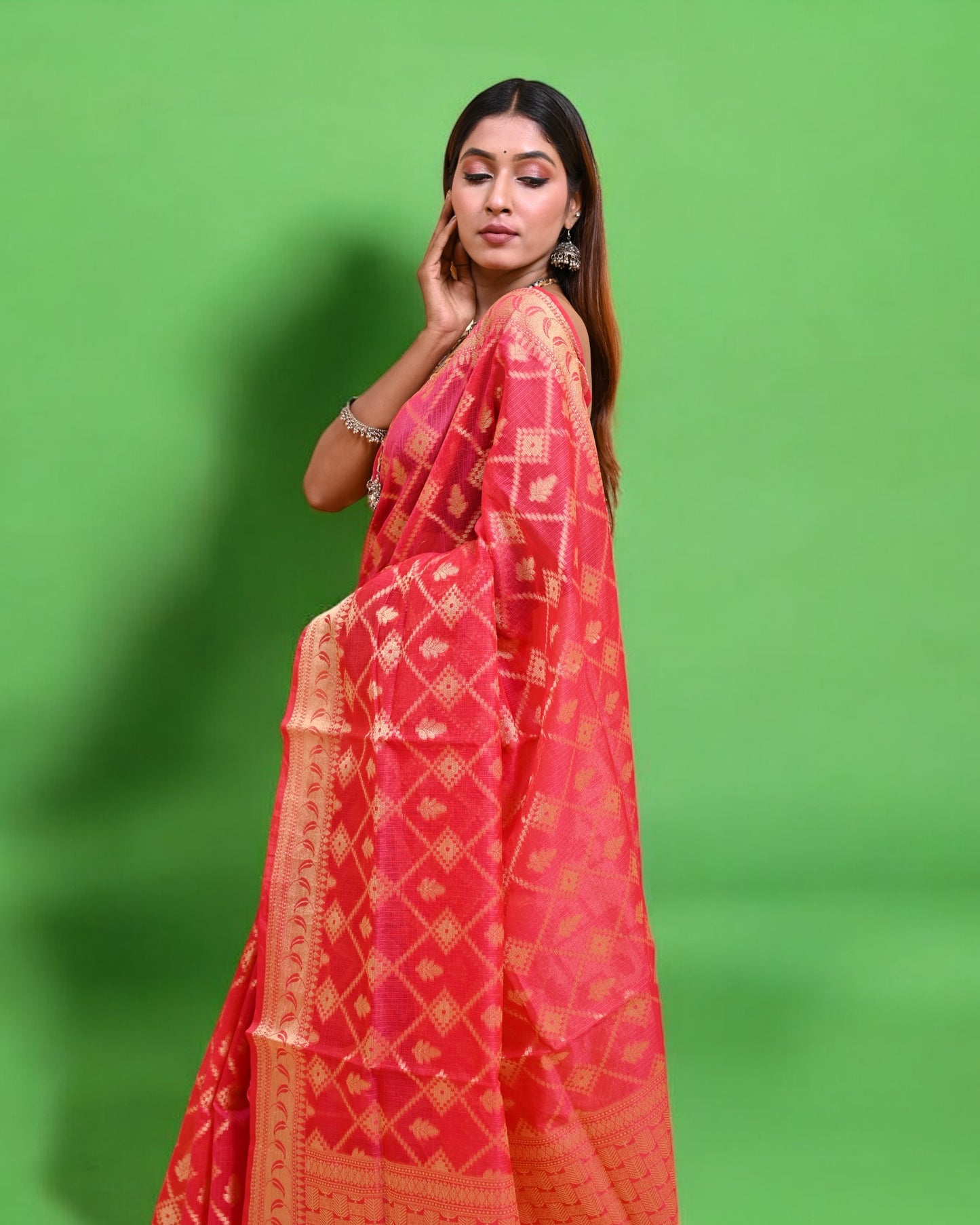 Pink Banarasi Silk Saree