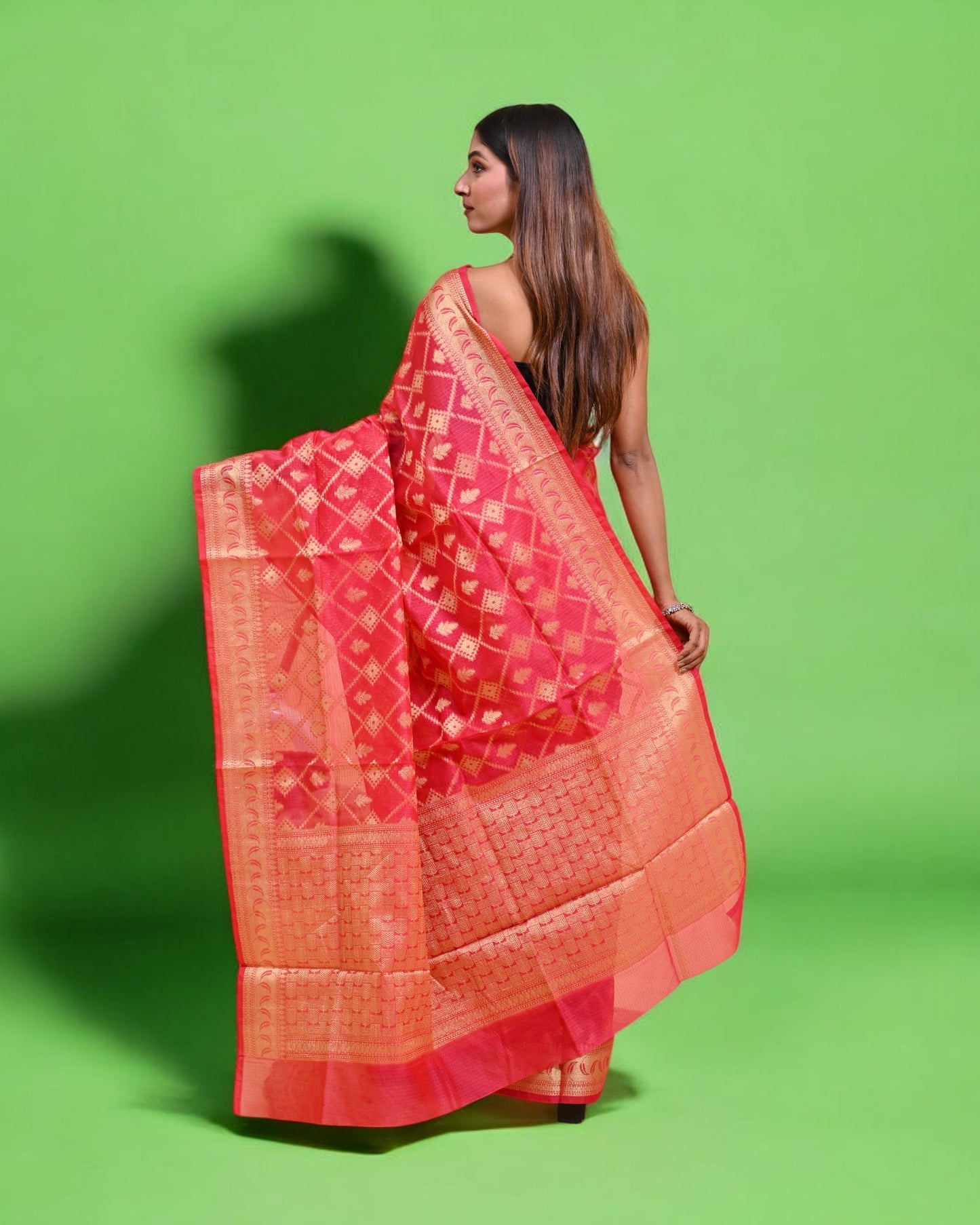 Pink Banarasi Silk Saree