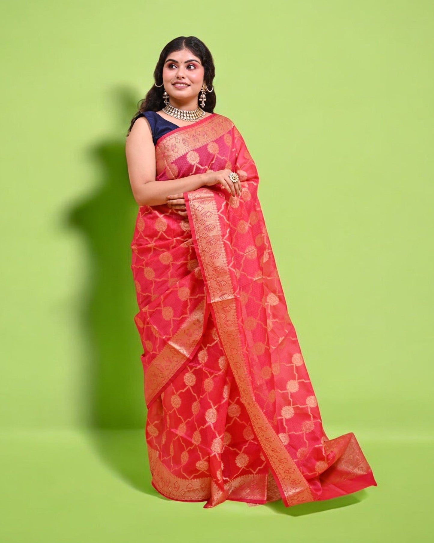 Pink Banarasi Silk Saree