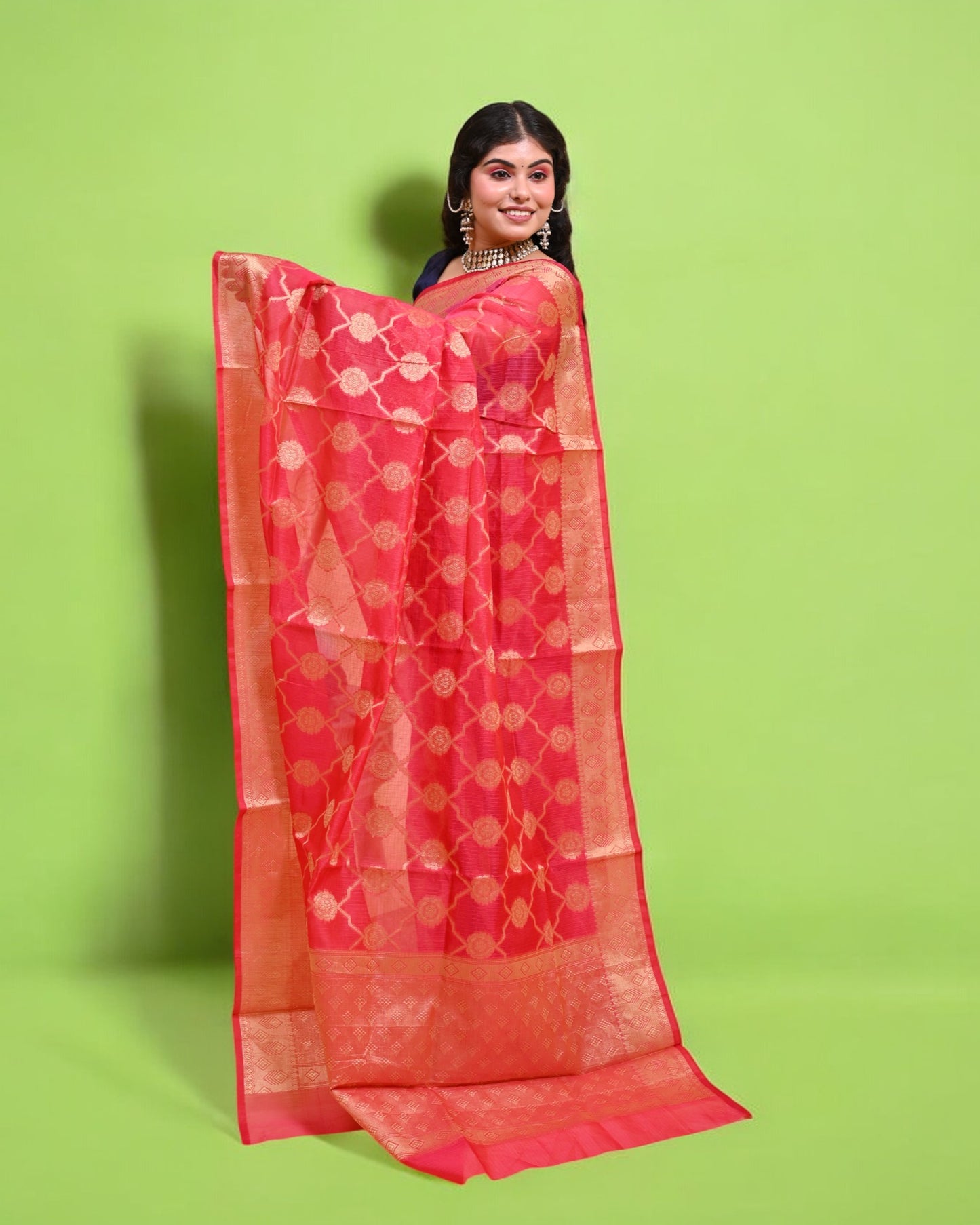 Pink Banarasi Silk Saree