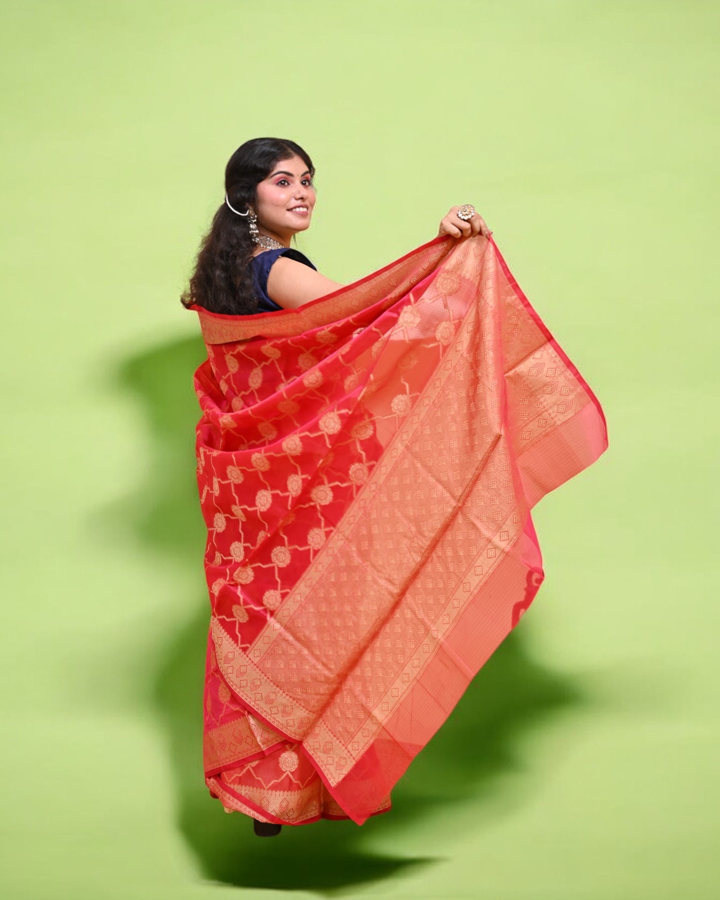 Pink Banarasi Silk Saree