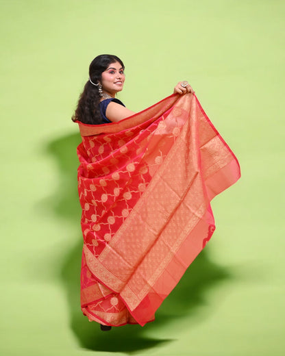 Pink Banarasi Silk Saree