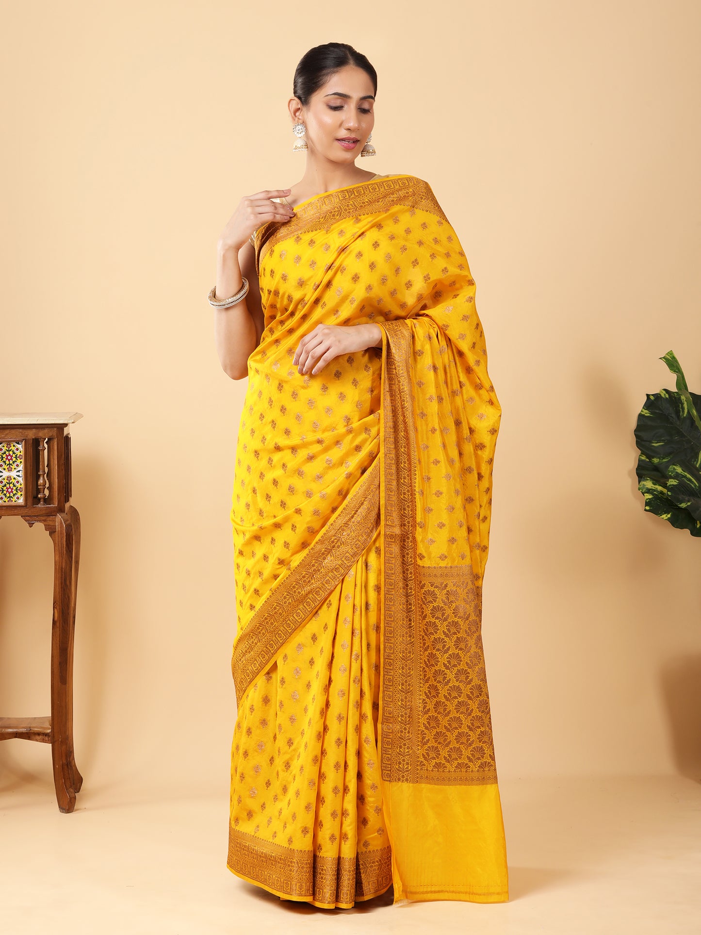Soft Silk Saree with Rudraksha Zari Work 1